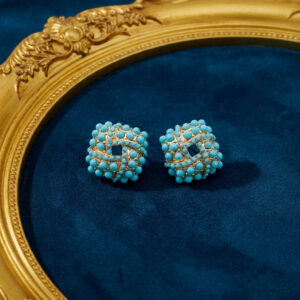 Geometric Turquoise & Sphere Earrings