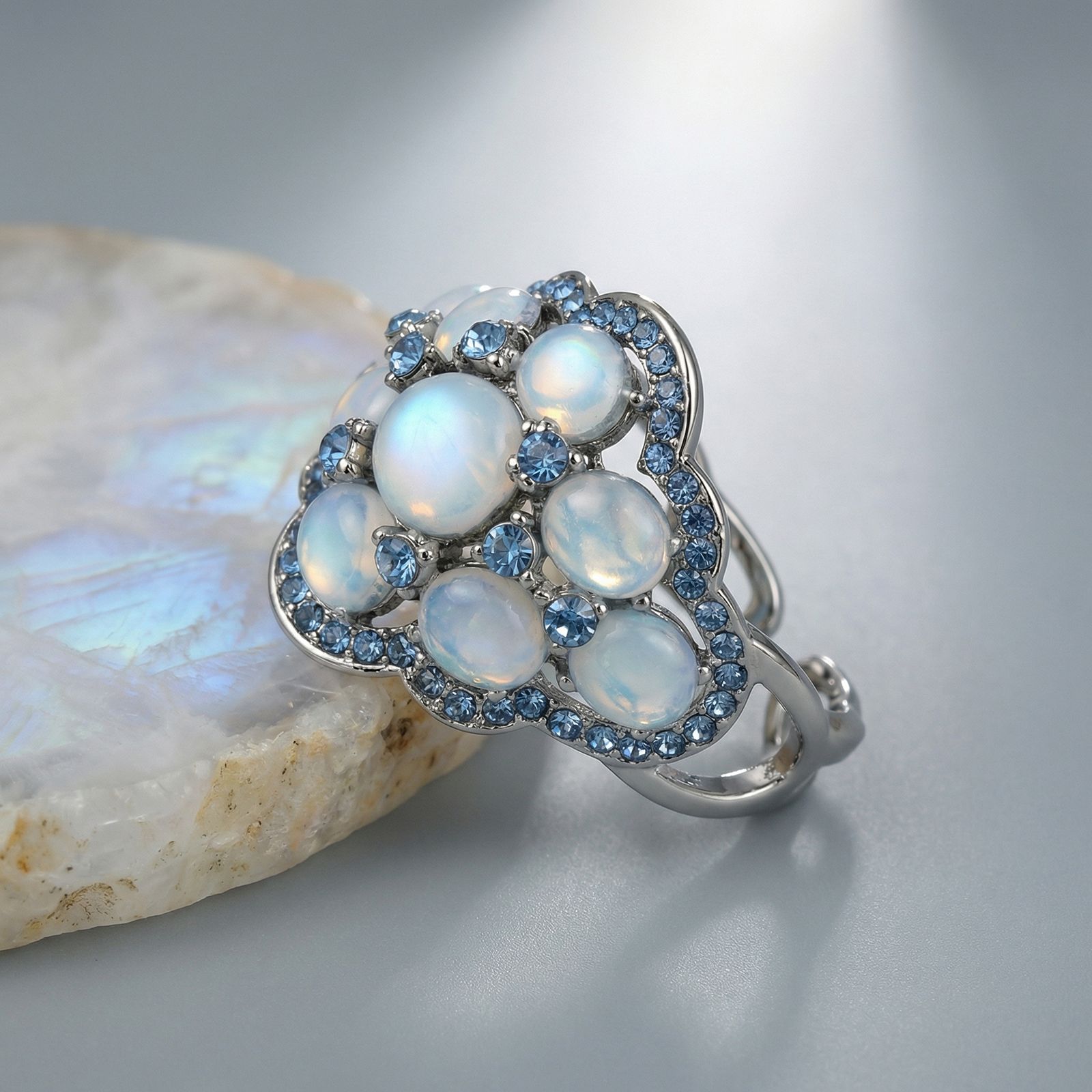 Royal Opal & Sapphire Bridal Set - Image 6