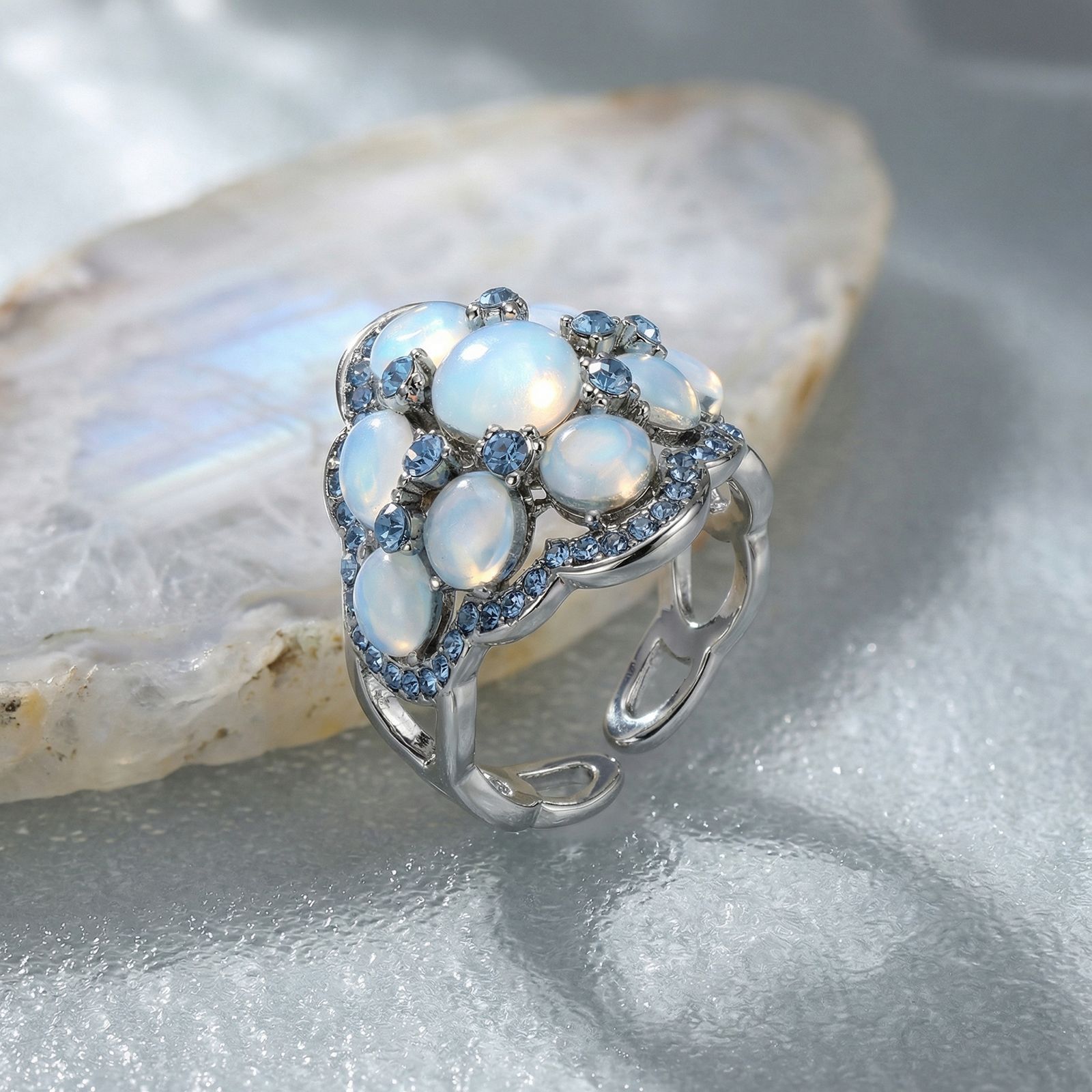 Royal Opal & Sapphire Bridal Set - Image 3