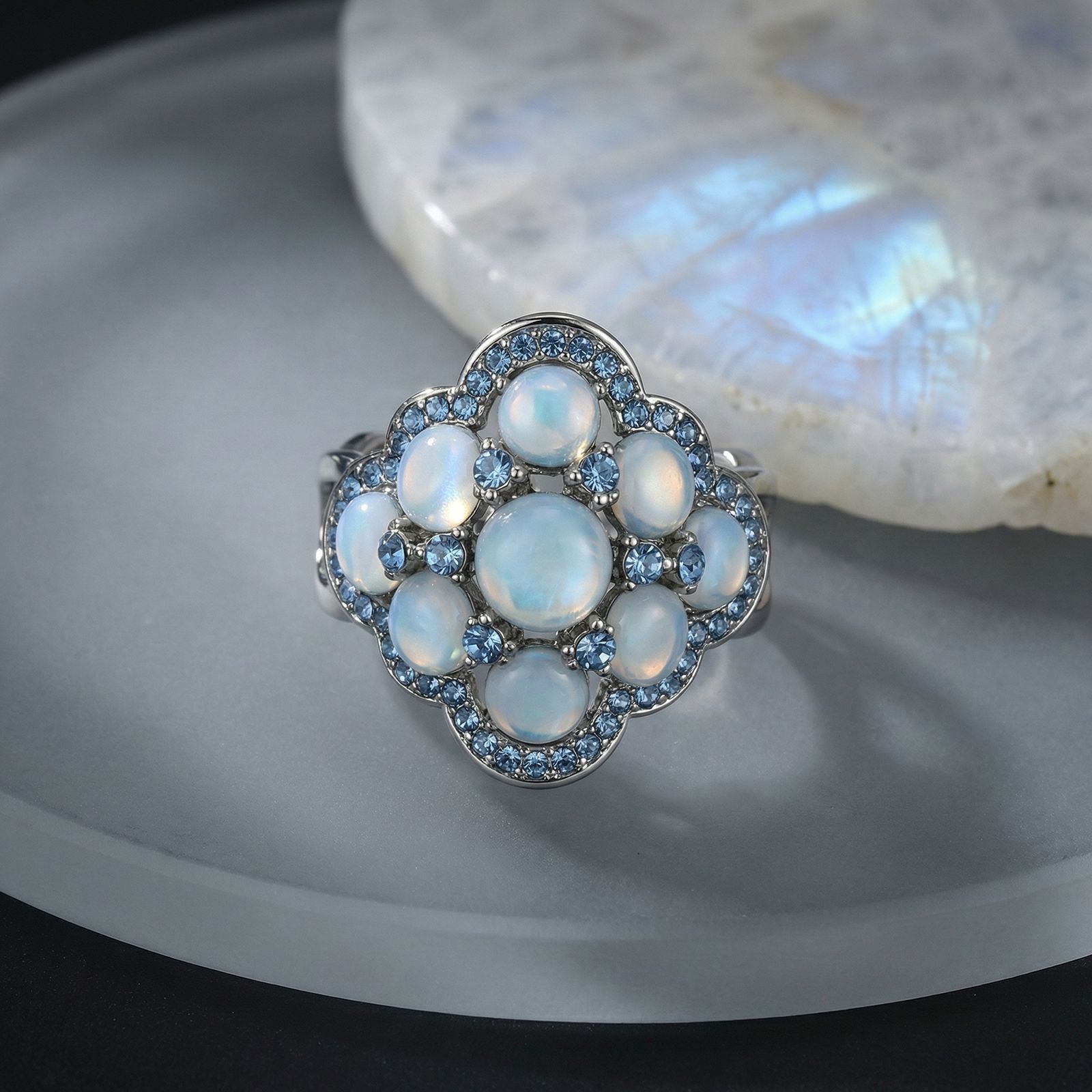 Royal Opal & Sapphire Bridal Set - Image 5