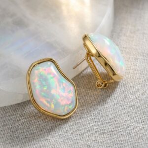 Irregular Opal Stud Earrings